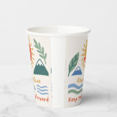 Sonnenaufgangsillustrierung "Aufstieg und Schein!" Pappbecher (Links)