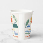 Sonnenaufgangsillustrierung "Aufstieg und Schein!" Pappbecher (Rechts)