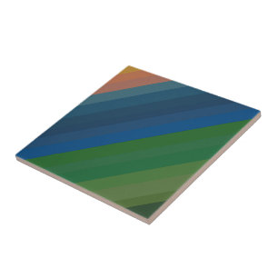 Sonnenaufgangslandschaft Farben Diagonale Linien  Fliese