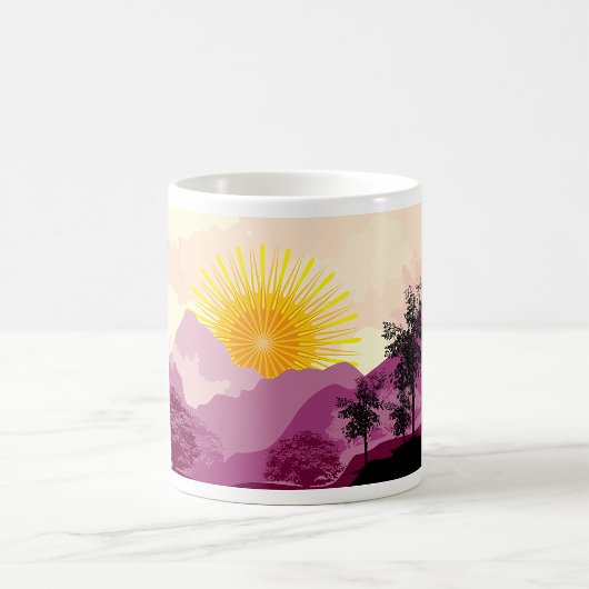 Sonnenaufgangslandschaft Kaffeetasse