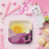 Sonnenaufgangslandschaft Pappteller (Party)