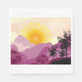 Sonnenaufgangslandschaft Serviette (Vorderseite)