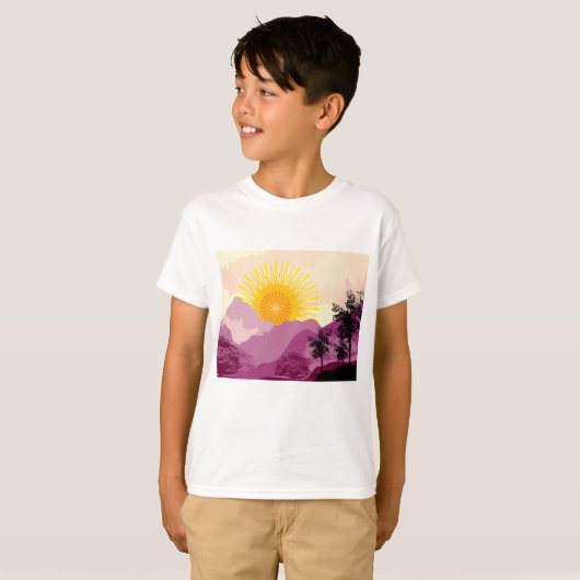 Sonnenaufgangslandschaft T-Shirt (Vorne ganz)