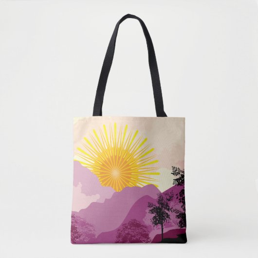 Sonnenaufgangslandschaft Tasche (Vorderseite)