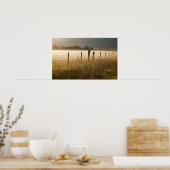 Sonnenaufgangslichter Nebel entlang des Zauns bei Poster (Küche)