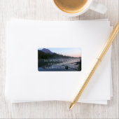 Sonnenaufgangsreflexion am String Lake II Adressaufkleber (Insitu)