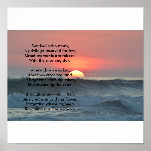 Sonnenaufgangsschild Poster (Vorne)