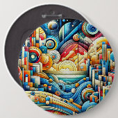 Sonnenaufgangsstadt button (Vorne & Hinten)