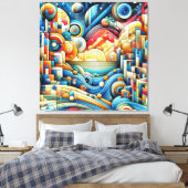 Sonnenaufgangsstadt leinwanddruck (Insitu (Schlafzimmer))