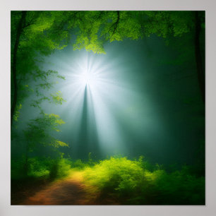 Sonnenaufgangswald Poster