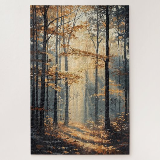 Sonnenaufgangswaldpfad Puzzle (Vertikal)