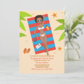 Sonnenbad 2 Einladung Bachelorette (Stehend Vorderseite)