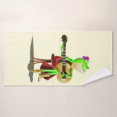 Sonnenbad Handtuch mit Frosch spielen Gitarre Badehandtuch (Badehandtuch)