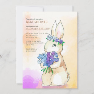 Sonnenbad mit Blume Bouquet Babydusche Einladung