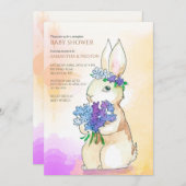 Sonnenbad mit Blume Bouquet Babydusche Einladung (Vorne/Hinten)