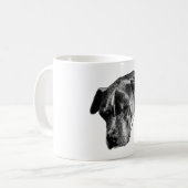 Sonnenbad - Pitbull Mix Portrait Kaffeetasse (Vorderseite Links)