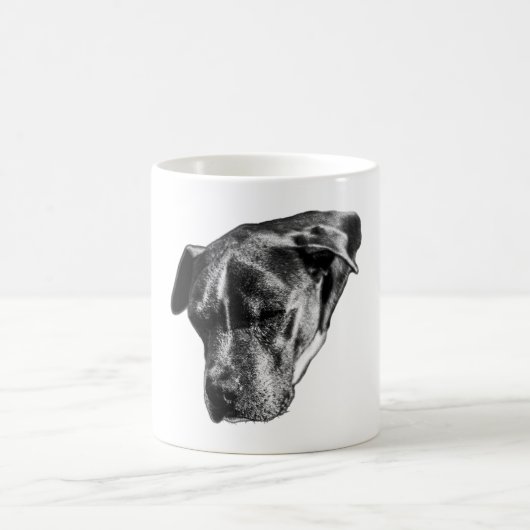 Sonnenbad - Pitbull Mix Portrait Kaffeetasse (Mittel)