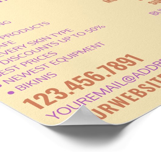 Sonnenbad, Solarium Werbung Poster (Ecke)