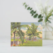 Sonnenbad, tropischer Himmel, Miami Beach, Florida Postkarte (Stehend Vorderseite)