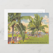 Sonnenbad, tropischer Himmel, Miami Beach, Florida Postkarte (Vorne/Hinten)