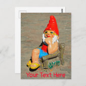 Sonnenbadegartenzwerg Postkarte (Vorne/Hinten)