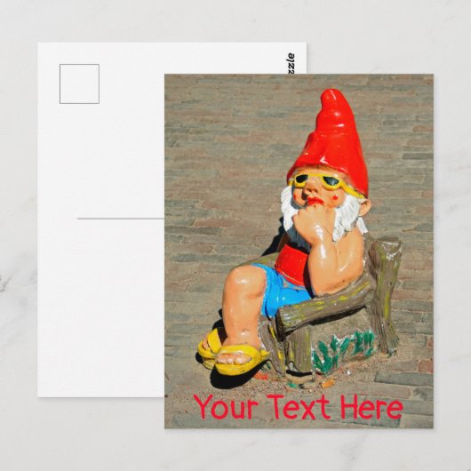 Sonnenbadegartenzwerg Postkarte (Vorne/Hinten)