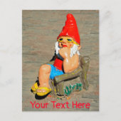 Sonnenbadegartenzwerg Postkarte (Vorderseite)
