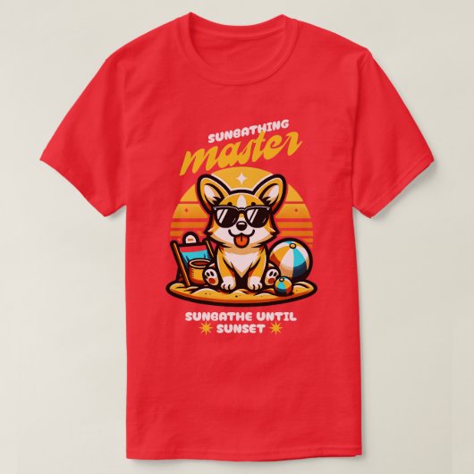 Sonnenbademeister Corgi Niedlich TShirt (Design vorne)