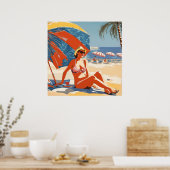 Sonnenbaden an der Riviera Poster (Küche)