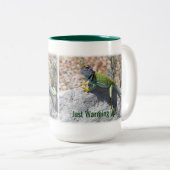 Sonnenbaden farbenfroh farbige Lizard Reptile Zweifarbige Tasse (VorderseiteRechts)