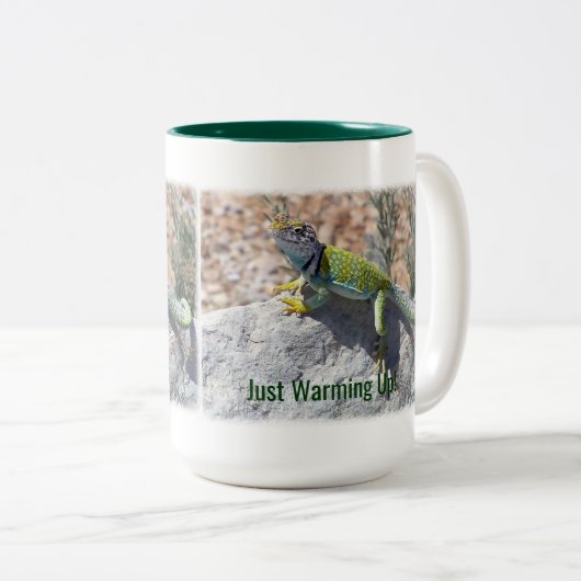 Sonnenbaden farbenfroh farbige Lizard Reptile Zweifarbige Tasse (VorderseiteRechts)