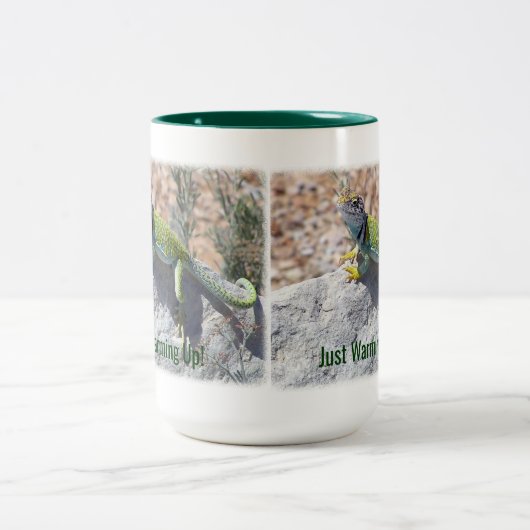 Sonnenbaden farbenfroh farbige Lizard Reptile Zweifarbige Tasse (Mittel)