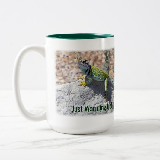 Sonnenbaden farbenfroh farbige Lizard Reptile Zweifarbige Tasse (Links)