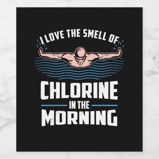 Sonnenbaden - ich Liebe den Geruch von Chlor Weinetikett (Einzelnes Label)