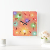 Sonnenbaden Sie in vielen fröhlichen digitalen Par Quadratische Wanduhr (Zuhause)