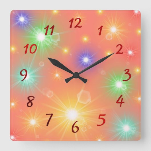 Sonnenbaden Sie in vielen fröhlichen digitalen Par Quadratische Wanduhr (Vorderseite)