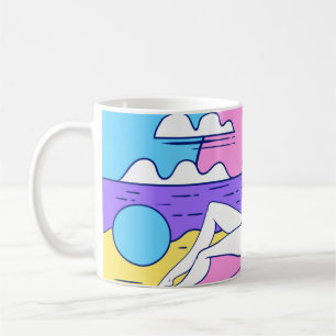 Sonnenbäder am Strand mit einem Cocktail in der Ha Kaffeetasse