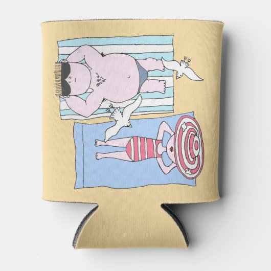 Sonnenbader bei Beach Hand Drawn Art Dosenkühler (Vorderseite)