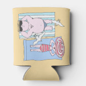 Sonnenbader bei Beach Hand Drawn Art Dosenkühler (Rückseite)