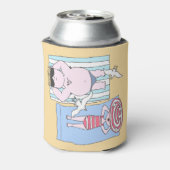 Sonnenbader bei Beach Hand Drawn Art Dosenkühler (Kanne Rückseite)