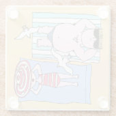 Sonnenbader bei Beach Hand Drawn Art Glasuntersetzer (Rückseite)