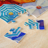 Sonnenbäder farbenfrohe Strandschirme Puzzle (Seite)