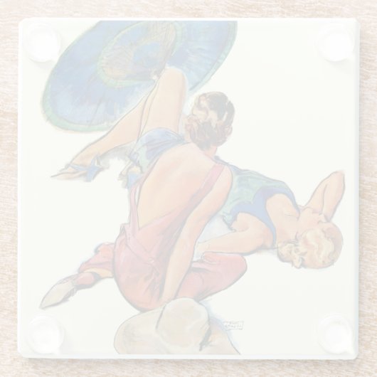 Sonnenbäder Glasuntersetzer (Rückseite)