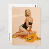 Sonnenbader PinUp Postkarte (Vorne/Hinten)