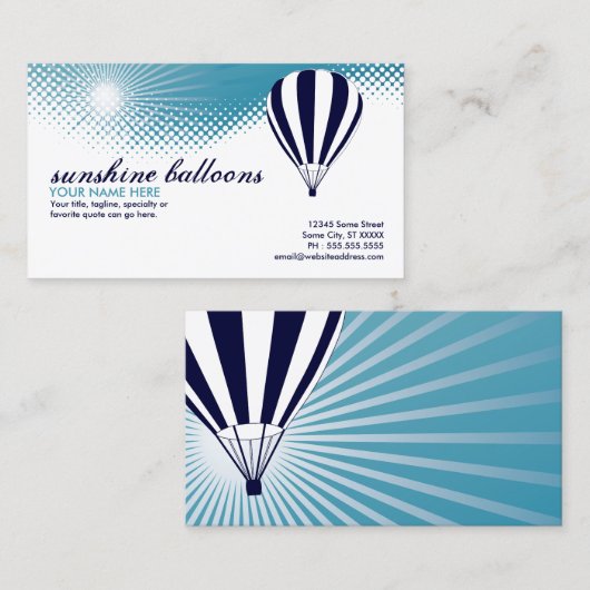 Sonnenballons Visitenkarte (Vorne/Hinten)