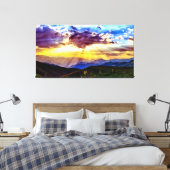 Sonnenbänke Berge Foto Stretched Canvas Print Leinwanddruck (Insitu (Schlafzimmer))