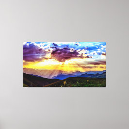Sonnenbänke Berge Foto Stretched Canvas Print Leinwanddruck
