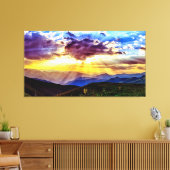 Sonnenbänke Berge Foto Stretched Canvas Print Leinwanddruck (Insitu (Wohnzimmer))