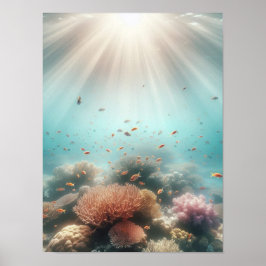 Sonnenbänke in einem Korallenriff Poster