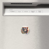 Sonnenbär-Floral-Aquarell Magnet (In Situ (Geschirrspüler))